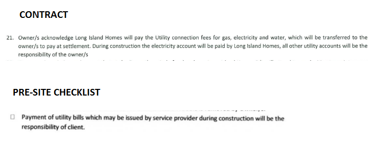 HELP re: payment of utility bills during construction