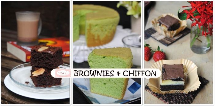  Chiffon Pandan & Cheese Brownies 