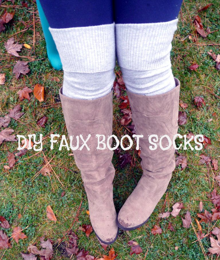 diy faux boot socks from an old sweater