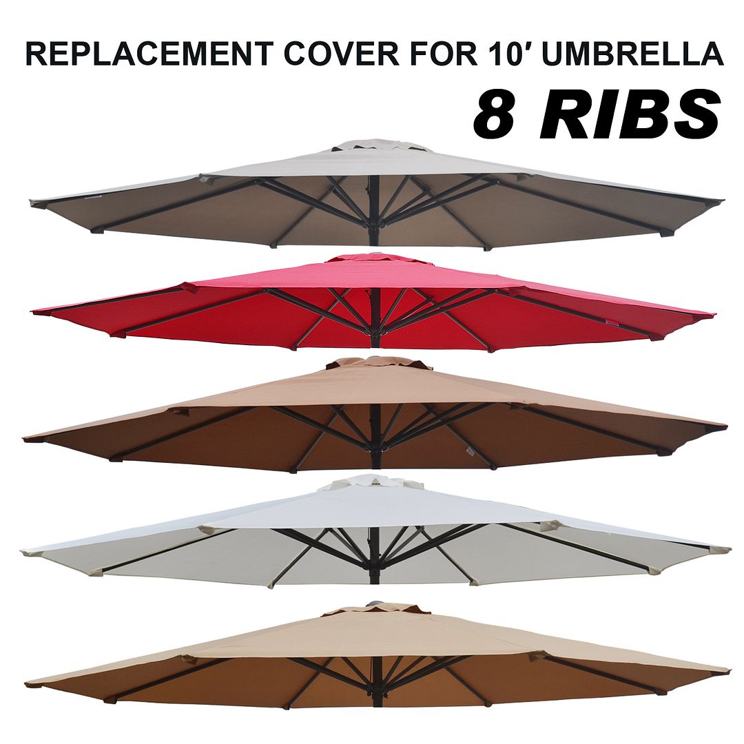 NEW Multicolor 10' Patio Umbrella 8 Ribs Cover Canopy Replacement Top