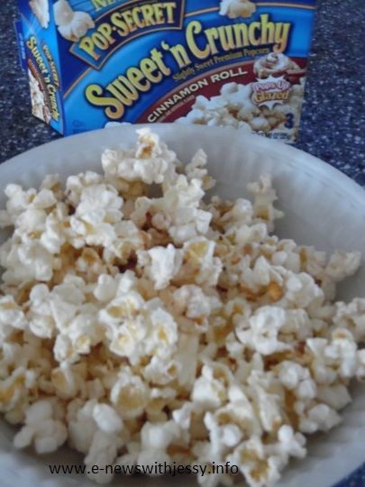 I love this sweet n' crunchy cinnamon roll popcorn from Pop Secret