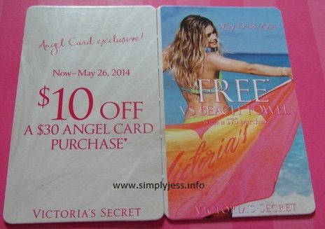 My recent Victoria's Secret coupons 