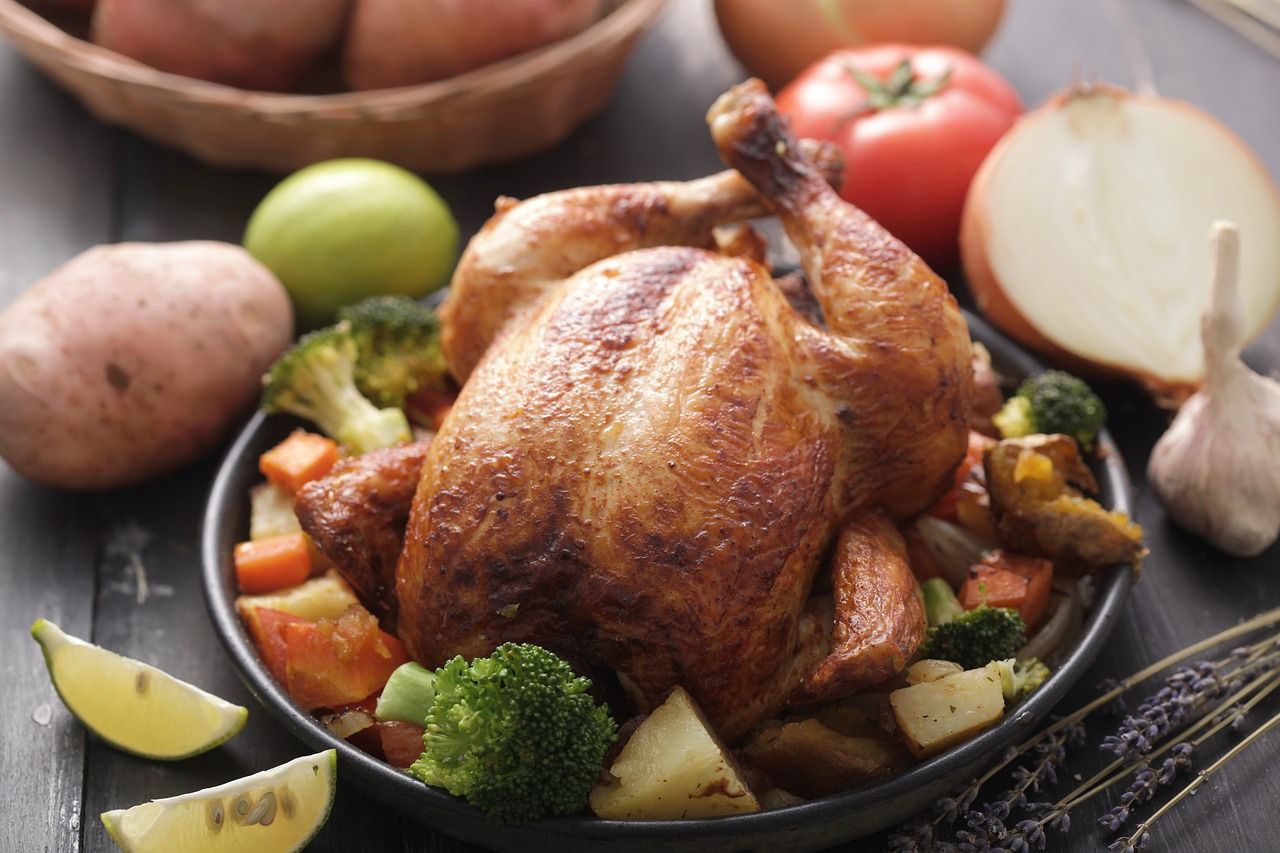 Roasted chicken and potatoes