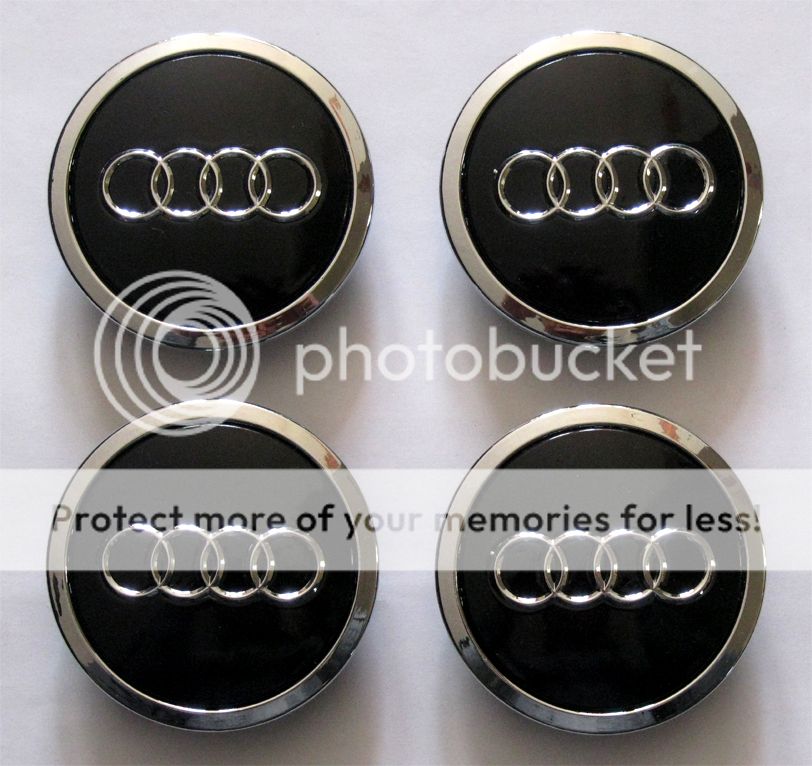 4 Pcs New Audi Wheel Center Cap Caps 68mm Black Chrome for Audi A3 A4 A6 A8 Etc